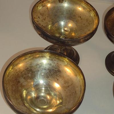 Weighted Sterling Silver Champagne Coupe Goblets- Set of Nine- Approx Total Weight 852 Grams