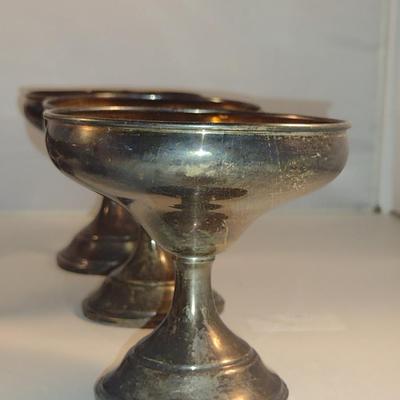 Weighted Sterling Silver Champagne Coupe Goblets- Set of Nine- Approx Total Weight 852 Grams