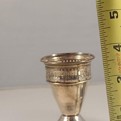 Weighted Sterling Silver Candle Holder Pair- Approx Total Weight 326 Grams