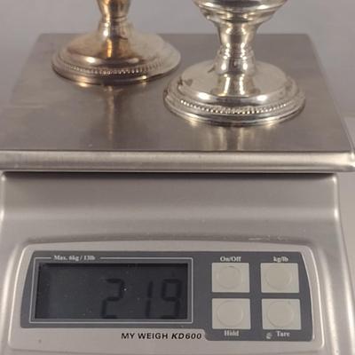 Weighted Sterling Silver Candle Holder Pair- Approx Total Weight 219 Grams