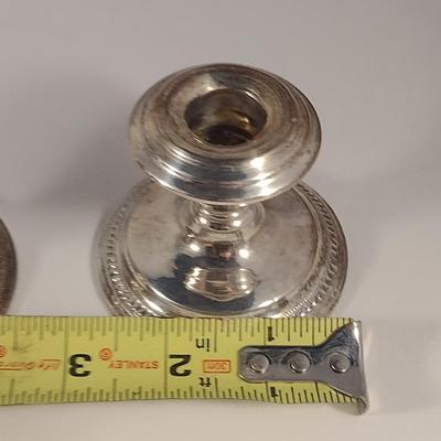 Weighted Sterling Silver Candle Holder Pair- Approx Total Weight 219 Grams