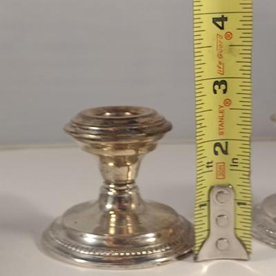 Weighted Sterling Silver Candle Holder Pair- Approx Total Weight 219 Grams