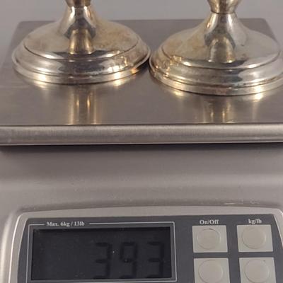 Towle Weighted and Reinforced Sterling Silver Candle Holder Pair- Approx Total Weight 393 Grams
