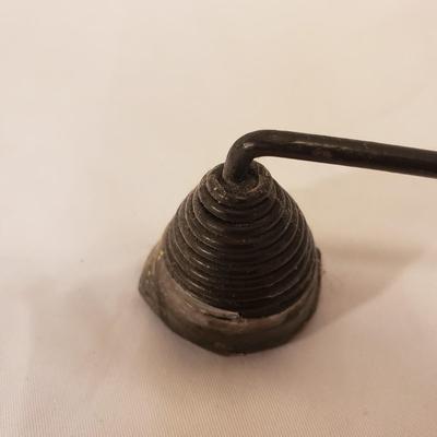 Brass Candlesticks, Snuffer, Inkwell, and Bell (LR-KD) )