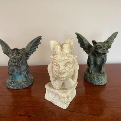Gargoyle figurines set of 3.