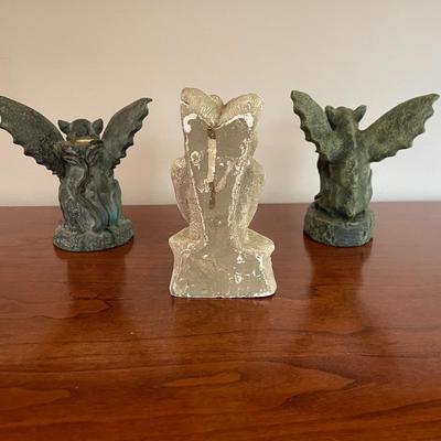 Gargoyle figurines set of 3.