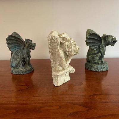 Gargoyle figurines set of 3.