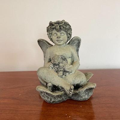 Boy and Bunny Concrete Angle.