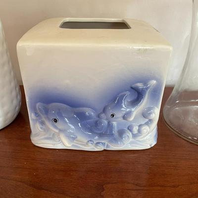 Lot of Assorted Glass and Ceramic Vases and accessories.