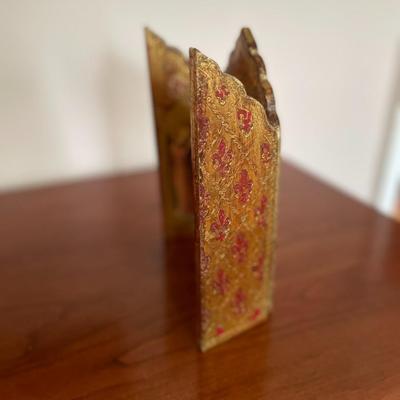 Vintage Triptych Florentine Madonna of the Chair gold leaf.