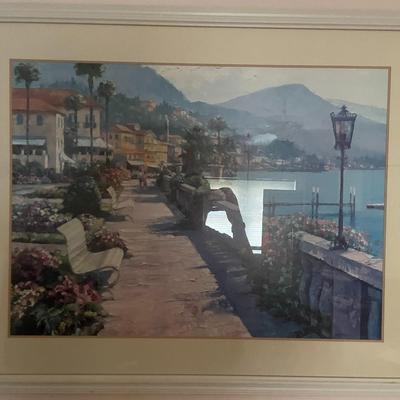 Framed Howard Behrens Bellagio Promenade Print