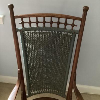 Antique Mid - Century Cane Back Swivel Office Chair.