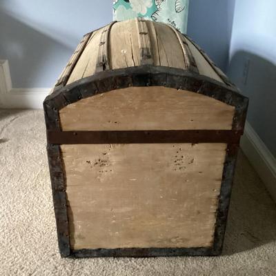 Vintage Dome Top Wood Trunk