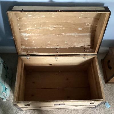 Vintage Dome Top Wood Trunk