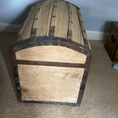 Vintage Dome Top Wood Trunk