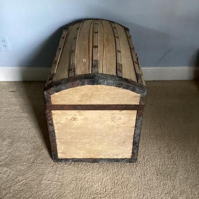 Vintage Dome Top Wood Trunk