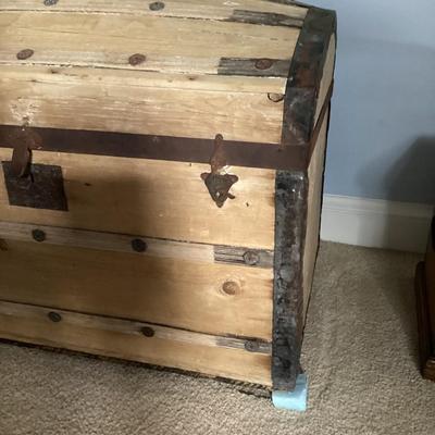 Vintage Dome Top Wood Trunk