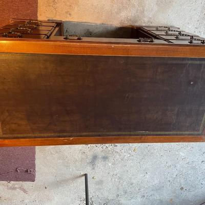 Vintage Mahogany Leather Top Desk