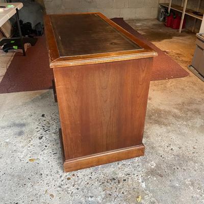 Vintage Mahogany Leather Top Desk