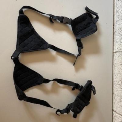 Concealed Double Shoulder Holster with Pouch.