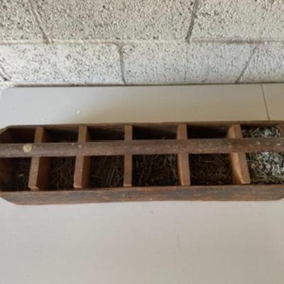 Vintage late 1800's Hand made Nail Case With Nails From the Same time Frame