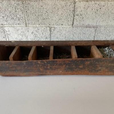 Vintage late 1800's Hand made Nail Case With Nails From the Same time Frame