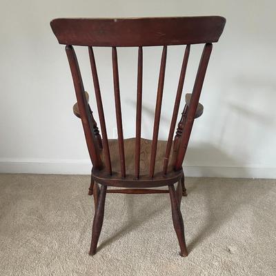 Vintage High Back Windsor Arm Chair.