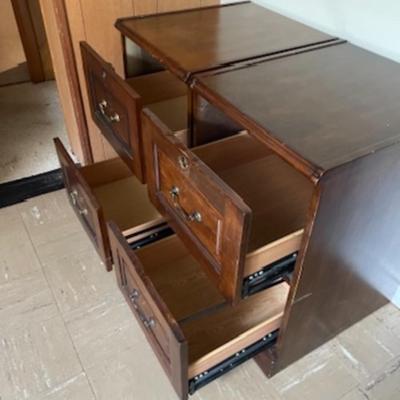 Pair of Wooden Traditional Style Filling Cabinets