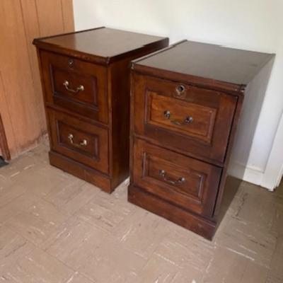 Pair of Wooden Traditional Style Filling Cabinets