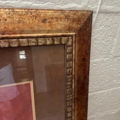 Pair of Flower prints in Golden Foil Frame . BY Pamela Gladding