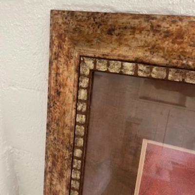 Pair of Flower prints in Golden Foil Frame . BY Pamela Gladding