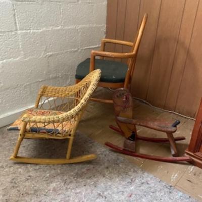 Vintage Chair, Rocking Toy and Kid Chair