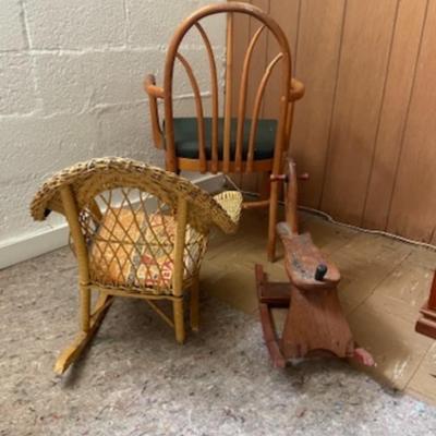 Vintage Chair, Rocking Toy and Kid Chair