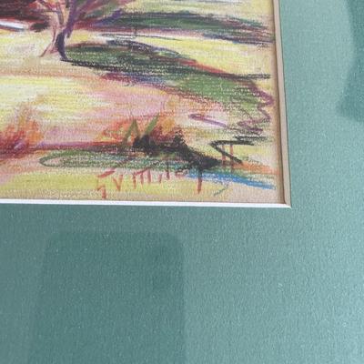 Vintage - Color Pencil Sketch Titled "HIGH CATSKILLS" Woodstock , NY, 1945. by Gladys Vinson Mitchelle (1894-1968)