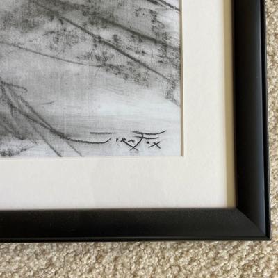 Framed Charcoal Art of The Eiffel Tower 