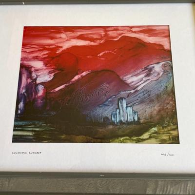 "Colorado Sunset" Signed and framed art work