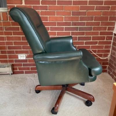 Green Leather Office Swivel/ Rolling Office Chair