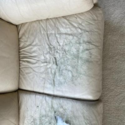 Cream Leather Couch