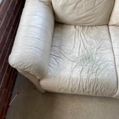 Cream Leather Couch