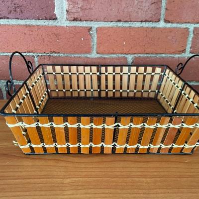 Small Metal and Bamboo Basket