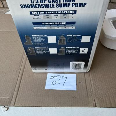 1/3 HP Cast Iron Submersible Sump Pump New In Box