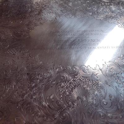 Large Metal Serving Tray- Measures Approx 29" x 17 3/4"