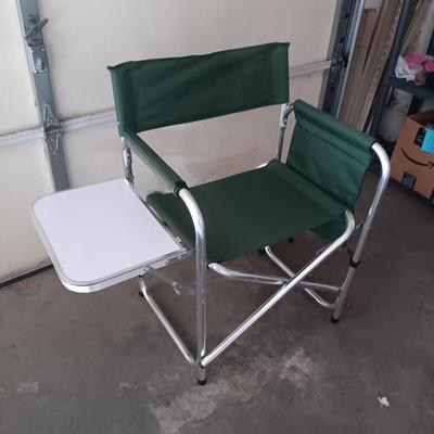 FOLDING CHAIR W/SIDE TABLE AND POCKET ORGANIZER PLUS METAL COOLER