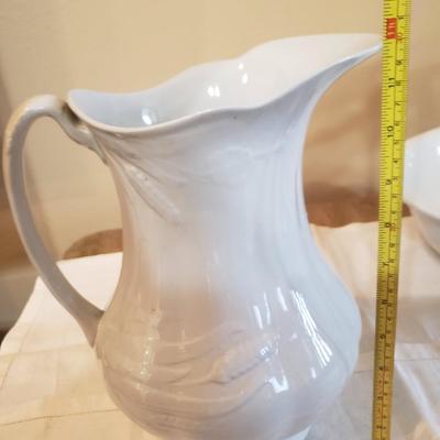 Antique Stoneware Pitcher & Basin