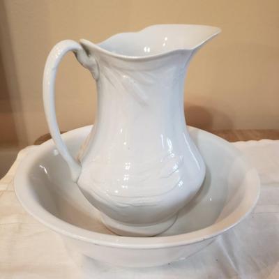 Antique Stoneware Pitcher & Basin