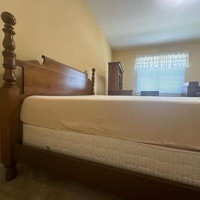 Queen Bed Frame, Mattress, Mattress Box and Blanket
