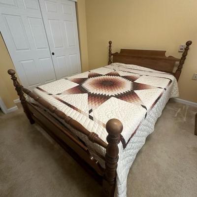 Queen Bed Frame, Mattress, Mattress Box and Blanket