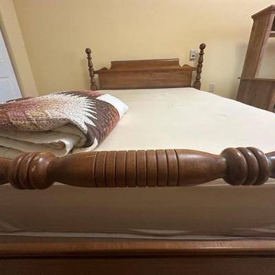 Queen Bed Frame, Mattress, Mattress Box and Blanket