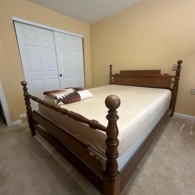 Queen Bed Frame, Mattress, Mattress Box and Blanket