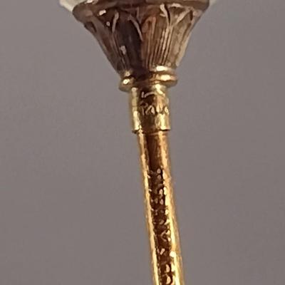 Tiffany & Co 14 Karat Yellow Gold and Faceted Crystal Hatpin